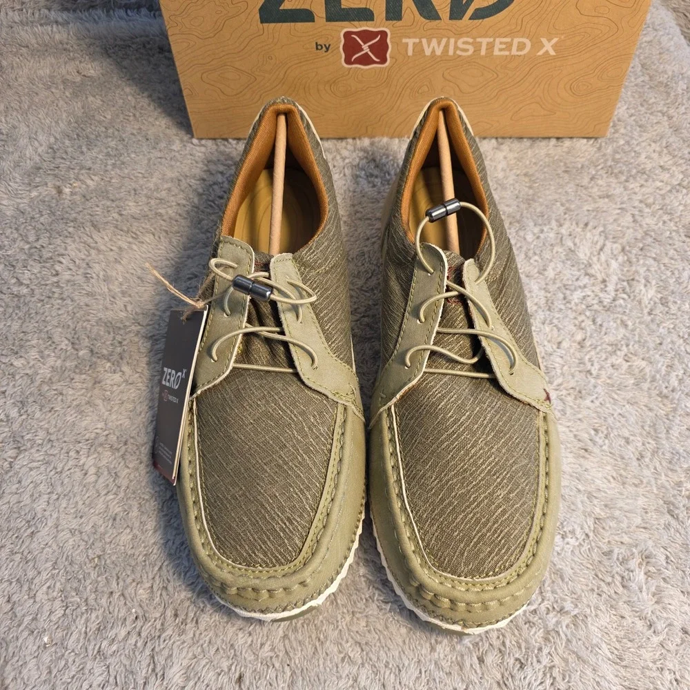 Twisted X Zero-X Aloe Green Casual Moc Toe Shoes Mens 10 NEW‎ MZX0009